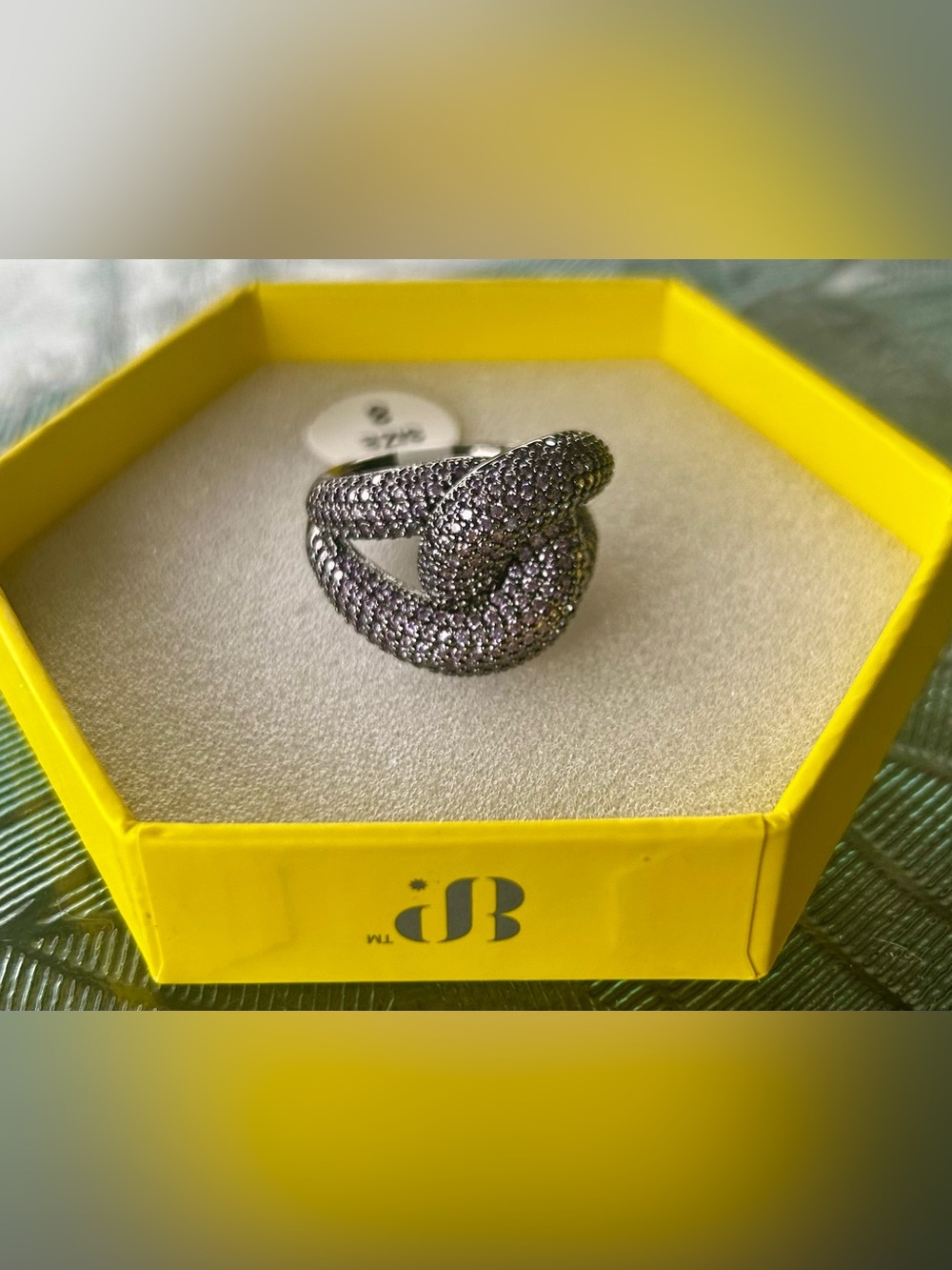 BP Sirens Collection Amethyst Cubic Zirconia Knot Ring - size 8
